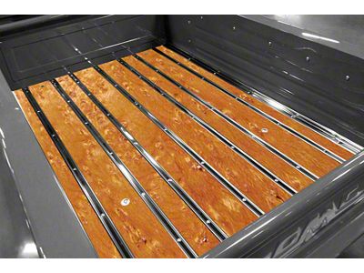 Bed-in-a-Box Floor Kit; Pre-Drilled; Birds Eye Maple Wood; Polished Angle Strips; Polished Stainless Hidden Fastener Bed Strips (1935 Chevrolet Truck)