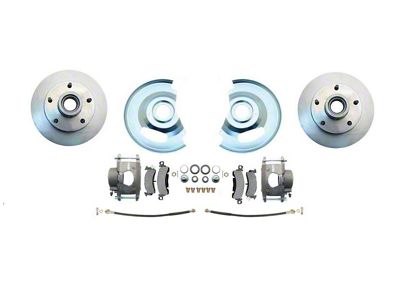Front 5-Lug Disc Brake Conversion Kit with Vented Rotors; Zinc Calipers (73-87 2WD Blazer, C10, C15)