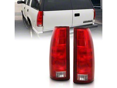 OE Type Tail Lights; Chrome Housing; Red/Clear Lens (88-99 C1500, C2500, C3500, K1500, K2500, K3500)