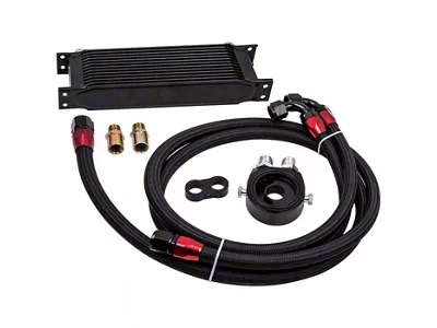 Universal Engine Oil Cooler with Oil Filter Adapter and Hose Kit; 13-Row (Universal; Some Adaptation May Be Required)