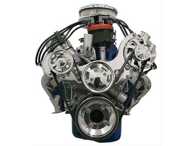 Tru Trac Serpentine System with Polished Finish, Small Block Ford V8 without Power Steering/without A/C
