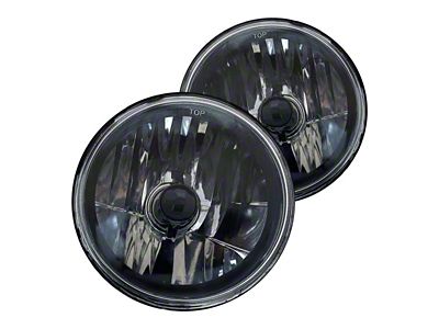 Truck - 7 Inch Round Elite Diamond Headlights No Halo Black Illusion with a Clear Halogen Bulbs