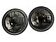Truck- 7 Inch Round White Diamond No Halo Black Illusion Headlights with Clear Halogen Bulbs