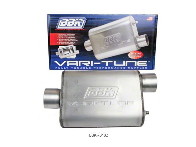 Truck BBK 2-1/2 Vari-Tune Adjustable Stainless Steel Performance Muffler, Offset