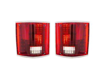 LED Sequential Tail Lights with Trim; Red Lens (73-87 Blazer, C10, C15, Jimmy, K10, K15, C20)