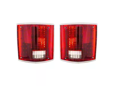 LED Sequential Tail Lights with Trim; Red Lens (73-87 Blazer, C10, C15, Jimmy, K10, K15, C20)