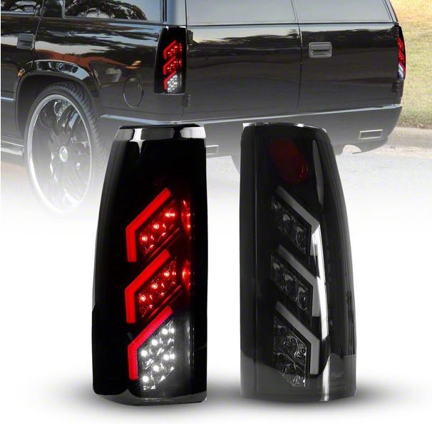 Ecklers LED Tail Lights; Black Housing; Smoked Lens (88-98 C1500