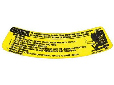 Trunk Decal - Space Saver Spare Caution - Mercury