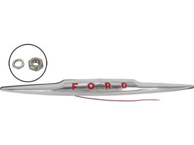 Trunk Lid LED Emblem - Stainless Steel - Lighted Ford Script - 12 Volt - Ford