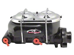 Tuff Stuff Performance Dual Reservoir Master Cylinder with 1-Inch Bore; 3/8-Inch Ports; Stealth Black (Universal; Some Adaptation May Be Required)