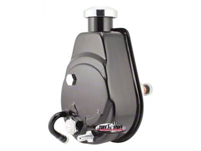 Tuff Stuff Performance Saginaw Style Power Steering Pump with 850 PSI Valve; Keyed Shaft; Black (Universal; Some Adaptation May Be Required)