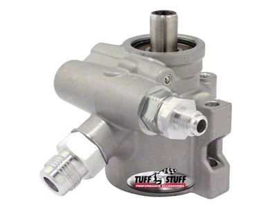 Tuff Stuff Performance GM Type II Power Steering Pump with AN Fittings and Through Hole Mounting; Factory Cast PLUS+ (Universal; Some Adaptation May Be Required)