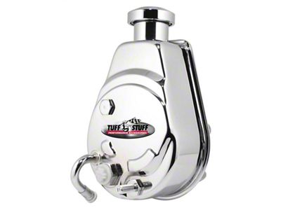 Tuff Stuff Performance Saginaw Style Power Steering Pump with 850 PSI Valve; Keyed Shaft; Chrome (Universal; Some Adaptation May Be Required)