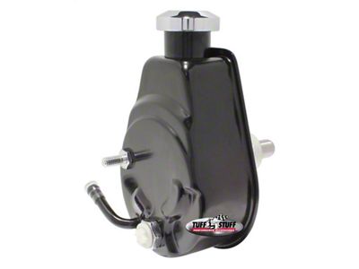 Tuff Stuff Performance Saginaw Style Power Steering Pump; Press Fit Shaft; Black (80-87 V8 Camaro)