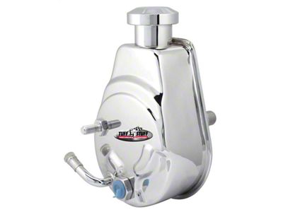 Tuff Stuff Performance Saginaw Style Power Steering Pump; Press Fit Shaft; Chrome (80-87 V8 Camaro)