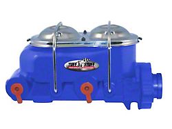 Tuff Stuff Performance Universal Dual Reservoir Master Cylinder with 1-Inch Bore; Dual 3/8-Inch Ports; Shallow Hole; Blue (Universal; Some Adaptation May Be Required)