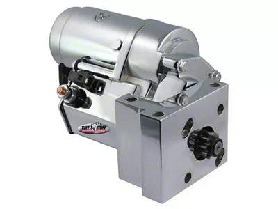 Tuff Stuff Performance Gear Reduction Starter; Offset Mounting Block; Chrome (55-81 V8 Corvette C1, C2 & C3)