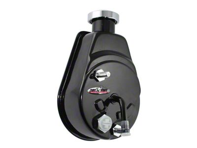 Tuff Stuff Performance Saginaw Style Power Steering Pump; Press Fit Shaft; Black (75-79 Corvette C3)