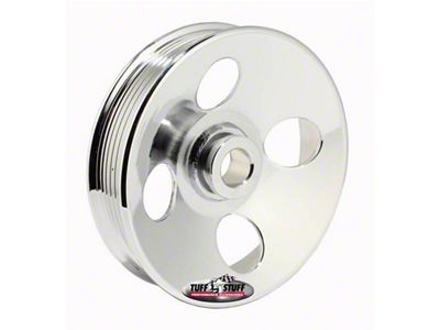 Tuff Stuff Performance Type II Power Steering Pump with Reservoir; Polished (Universal; Some Adaptation May Be Required)