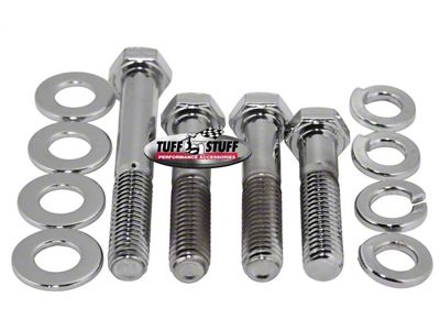 Tuff Stuff Performance Water Pump Bolt Kit; Hex Head; Chrome (55-71 Small Block V8 Corvette C1, C2 & C3)