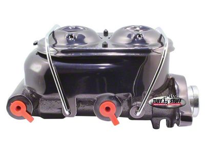 Tuff Stuff Performance Universal Dual Reservoir Master Cylinder with 1-Inch Bore; Dual 3/8-Inch Ports; Shallow Hole; Black Chrome (Universal; Some Adaptation May Be Required)
