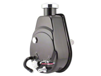 Tuff Stuff Performance Saginaw Style Power Steering Pump; Press Fit Shaft; Black (Universal; Some Adaptation May Be Required)