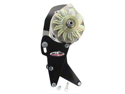 Tuff Stuff Performance Alternator Bracket for BBC with Short Water Pump; Stealth Black (Universal; Some Adaptation May Be Required)