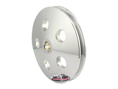Tuff Stuff Performance Type II Power Steering 1-Groove Pulley; Chrome (Universal; Some Adaptation May Be Required)