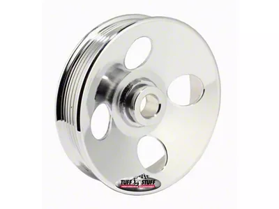 Tuff Stuff Performance Type II Power Steering 6-Groove Pulley; Chrome (Universal; Some Adaptation May Be Required)