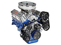 289-302 Small Black Ford Pulley Kit with Alternator, A/C and Power Steering Pulleys Pulleys for Short Water Pump; Black Anodized