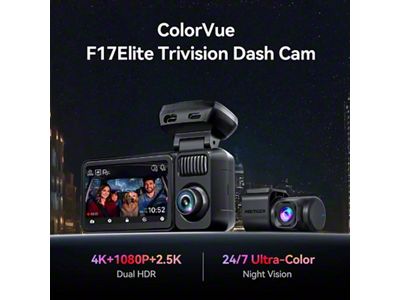 4K Windshield Dash Cam with Suction Cup Mount; 32GB (Universal; Some Adaptation May Be Required)