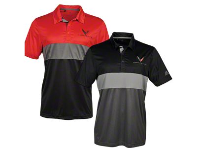 Adidas Sport Polo Shirt; Red/Gray/Black