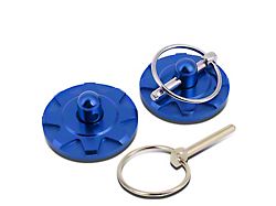 Aluminum Cosmetic Hood Pins; 28mm x 60mm; Blue (Universal; Some Adaptation May Be Required)
