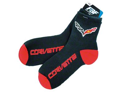 C7 Corvette Team Color Quarter Crew Socks; Size 10-13