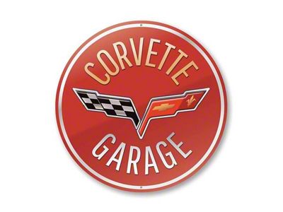Corvette Garage Sign; 24-Inch