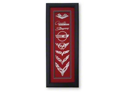 Crossed Flags Emblem Shadow Box; Red