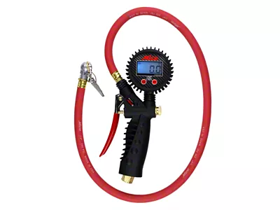 Digital Tire Inflator Gauge with Ball Foot Air Chuck Clip