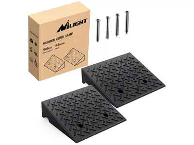 Heavy Duty Rubber Curb Ramps; 3.90-Inch Rise