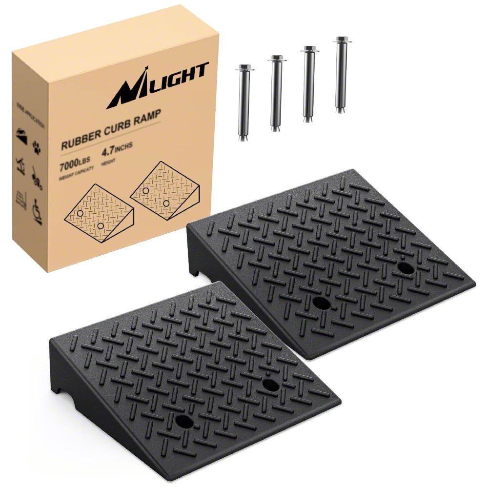 Universal EK Heavy Duty Rubber Curb Ramps; 4.30-Inch Rise - Free Shipping