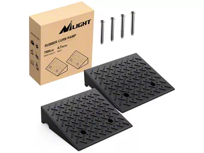 Heavy Duty Rubber Curb Ramps; 4.30-Inch Rise