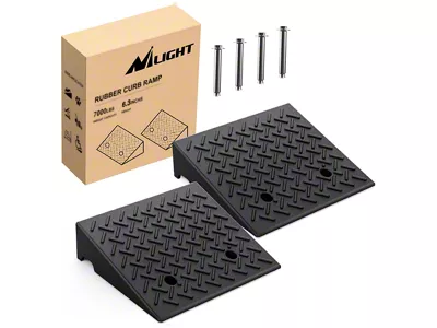 Heavy Duty Rubber Curb Ramps; 4.70-Inch Rise