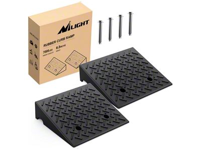 Heavy Duty Rubber Curb Ramps; 6.30-Inch Rise