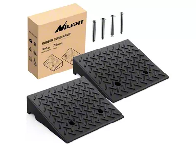 Heavy Duty Rubber Curb Ramps; 7.90-Inch Rise