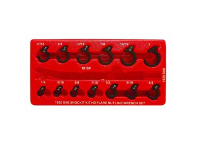 Kentucky Kicker Shockit SAE Line Wrench Set for Automotive Hydraulic Line Fittings; 13-Piece
