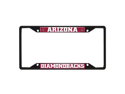 License Plate Frame with Arizona Diamondbacks Logo; Black and Red (Universal; Some Adaptation May Be Required)