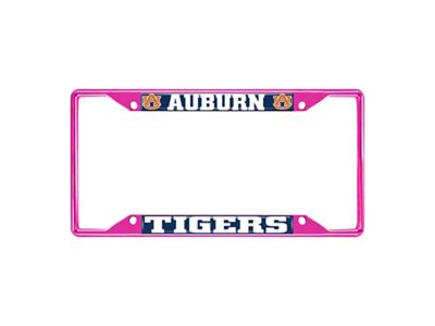 License Plate Frame with Auburn; Pink (Universal; Some Adaptation May Be Required)