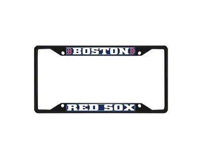 License Plate Frame with Boston Red Sox Logo; Black and Navy (Universal; Some Adaptation May Be Required)