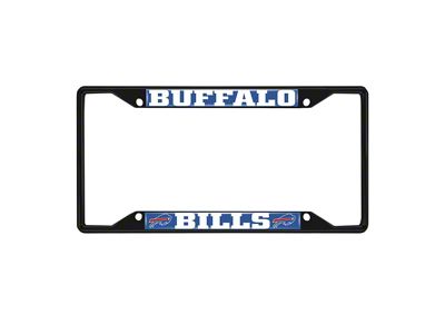 License Plate Frame with Buffalo Bills Logo; Black and Blue (Universal; Some Adaptation May Be Required)