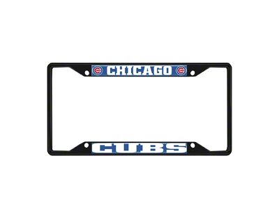 License Plate Frame with Chicago Cubs Logo; Black and Blue (Universal; Some Adaptation May Be Required)