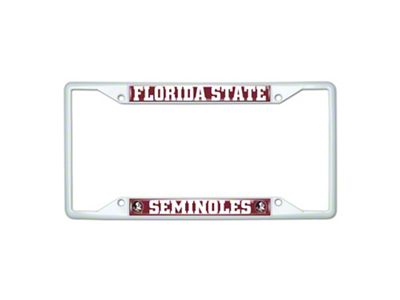 License Plate Frame with Florida State; White (Universal; Some Adaptation May Be Required)